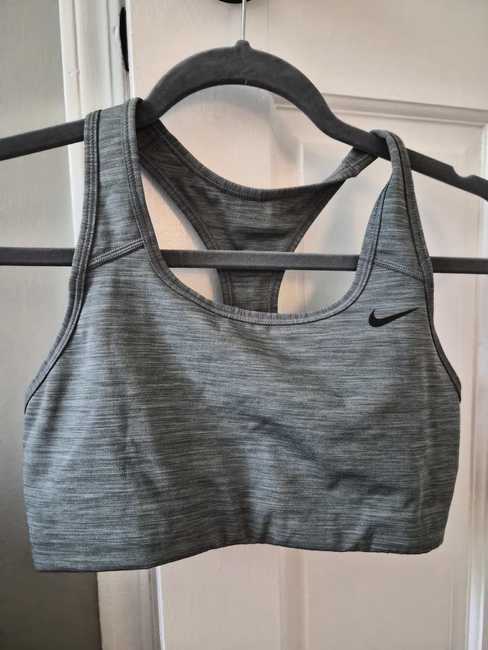 Nike Heathered Charcoal Racerback Sports Bra